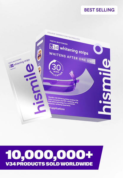 💎V34 Whitening Strips-Purple Tooth Whitening, Tooth Stain Treatment, Combining Whitening and Colour Correction