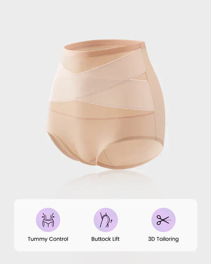 ✨Last Day-Buy 1 Get 3 Packs✨Plus-Size High-Waist Cross Tummy Control Panties